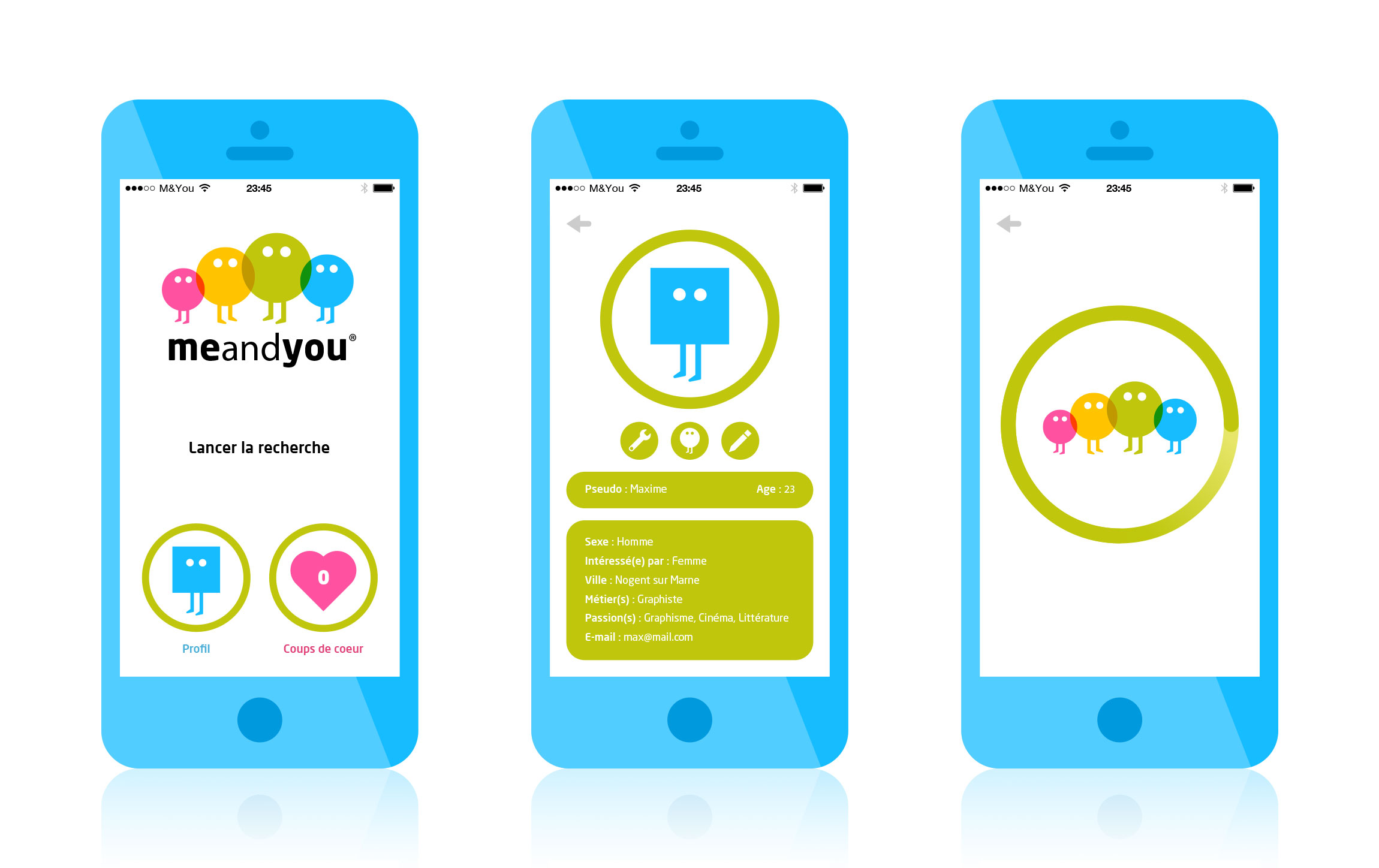 Création ux design application Me and You