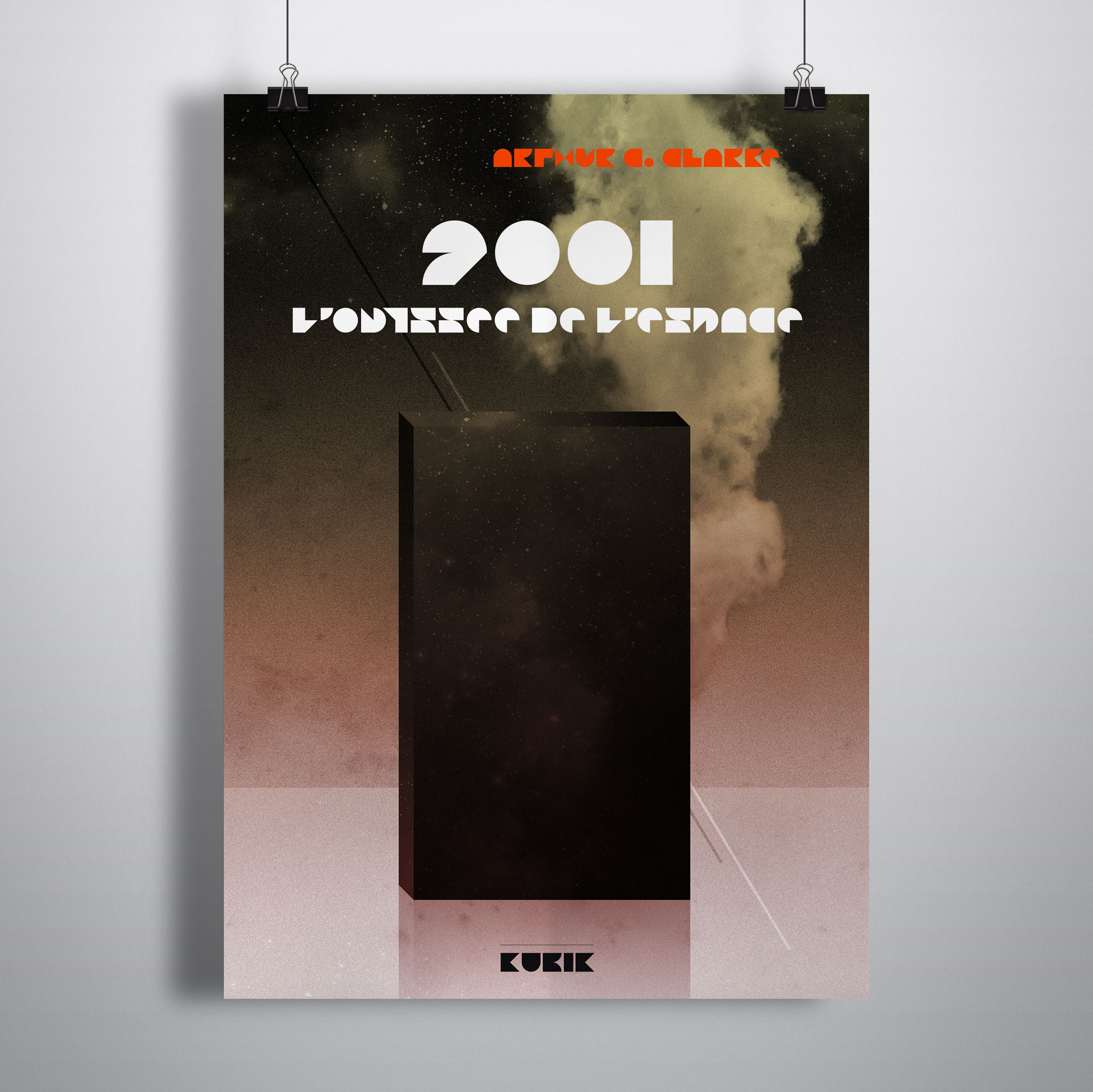 Création affiche 2001 L'ODYSSÉE DE L'ESPACE de Arthur C.CLARKE pour KUBIK