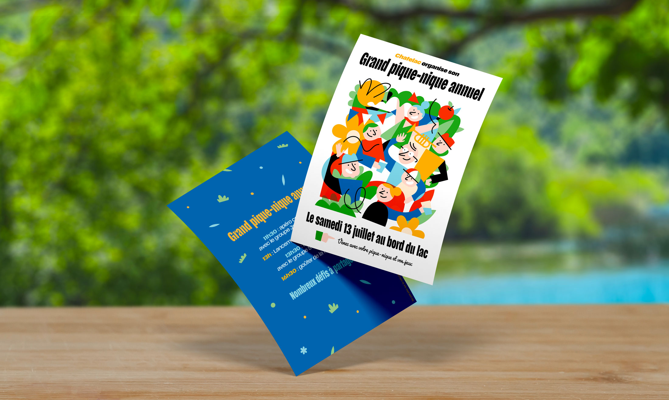 Création flyer pour le Grand Pique-Nique annuel de Chatelac Création flyer pour le Grand Pique-Nique annuel de Chatelac. Nicolas LÉONARD, Graphiste freelance, illustrateur et motion designer.