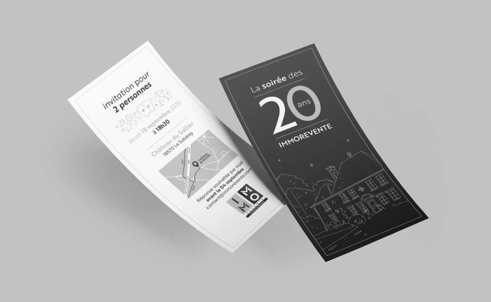 Création flyer, carton d'invitation pour le Groupe Immorevente. Création flyer, carton d'invitation pour le Groupe Immorevente.